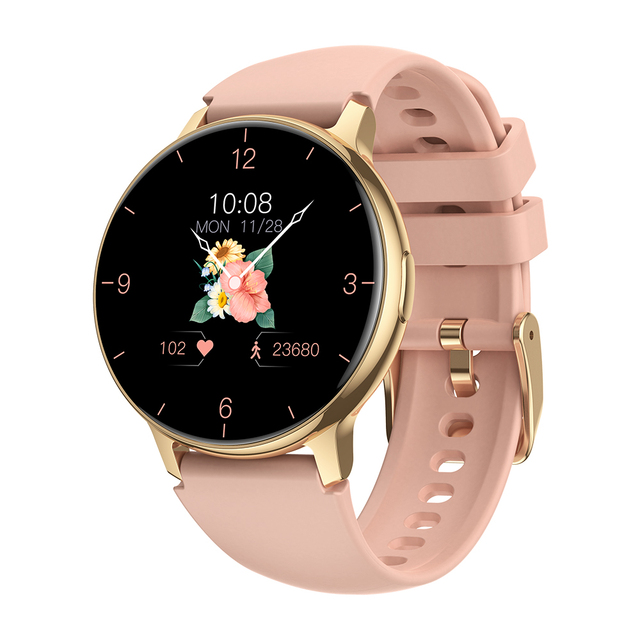 TKYUAN Women's Health Smartwatch 1.19-Inch AMOLED Screen IP68 Waterproof Heart Rate Monitor Blood Oxygen Call Answering Magnetic