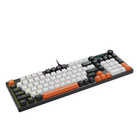 Clavier de jeu filaire Ajazz NK98, éclairage arc-en-ciel, 98% ordinateur, clavier de jeu, interrupteur bleu, clavier mécanique pleine taille