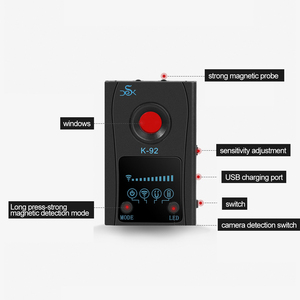 Detector <span class=keywords><strong>de</strong></span> cámara antirfisgones K92, escáner IR, Detector GPS, antiseguimiento, antiespía, para viaje, Hotel - Product Image 5