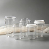 Voedselveilige PET-plastic drinkbeker, transparante drankenverpakking, aangepaste branding, meerdere inhoud, wegwerpverpakking