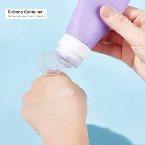 2024 Travel Accessories 40ml 90ml Mini Plastic Small Refillable Empty Shampoo Silicon Bottle Silicone Travel Shower Gel Bottles