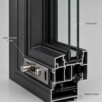 Porte accordéon en aluminium à double vitrage de haute qualité, résistante aux ouragans, pour villa, jardin, patio