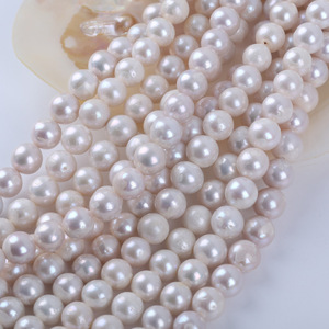 Perles d'eau douce baroques naturelles de 10-11 mm, particules blanches dispersées pour bricolage, queue Edison incluse - Product Image 5