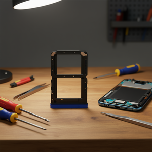 Vassoio Dual SIM di ricambio per Oppo Realme X2 Pro RMX1931, colore blu - Product Image 3