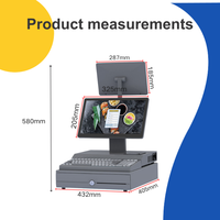 Windows Desktop Billing Machine 13.3inch Display Cash Drawer Pos System Wireless Small Cash Register Grocery Small Retail Store