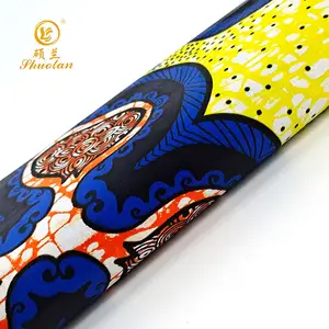 100%Cotton 120gsm African style batik printed fabric for women