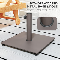 JH-Mech Support de parapluie stable en acier épaissi, finition bronze mat, sur roulettes et mobile, durable et à stabilité longue durée