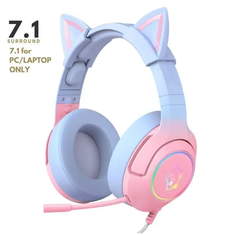 ONIKUMA K9 7.1 CAT ELF RGB Stereo Gaming Headset for PS4, Xbox, PC and Switch Gaming Earphones Headsets