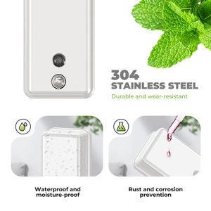 Distributeur de savon manuel mural FANDA moderne et écologique avec une capacité de 1200 ml # Acier inoxydable 304 avec revêtement en poudre blanche - Product Image 4