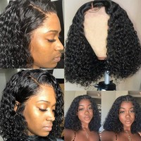 Perruque Bob Frontale Lace Transparente HD 13X4 Cheveux Humains Vierge Prix Usine, Perruque Bob Courte Style Jerry Curl Cheveux Naturels du Vietnam pour Femmes