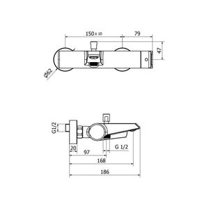 Mezclador de baño externo cromado con Mango de ducha de terciopelo Producto de herramienta de giro - Product Image 3