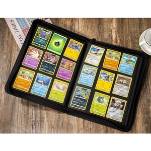 Wholesale Manufacturer 9 Pocket Custom Silk Screen Printed Cartoon Pokemoned PU <b>Leather</b> Button Rigid Fashion Credit Card <b>Binder</b> - Product Image 1