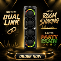 Enceinte portable sans fil pour fêtes, lumière LED RGB, microphone intégré, alimentation par batterie, chargement USB, plastique, 30W RMS pour karaoké