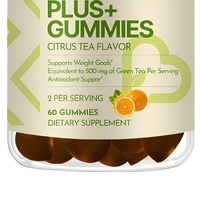 Gummies au thé vert sans sucre 500mg équivalent 60 unités saveur thé aux agrumes antioxydant complément alimentaire OEM ODM marque privée