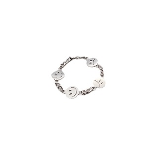 Collana con sorriso in acciaio inossidabile più semplice collana con catena geometrica irregolare placcata in argento bracciale con ciondolo moda <span class=keywords><strong>coppia</strong></span> HipHop - Product Image 5