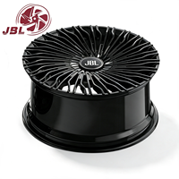 Jantes forgées monobloc 16-24 pouces noir brillant multi-rayons en alliage d'aluminium 25 mm pour voiture de tourisme, berline de luxe, SUV