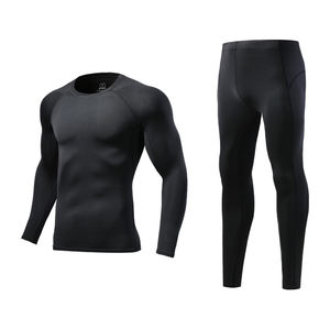 Terno esportivo Conjuntos de Corrida dos homens Respirável Jogging Basquete Underwear Calças Justas Sportswear Yoga Fitness Treino Roupas 310 + 311 - Product Image 4