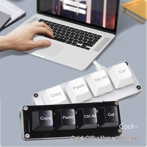 Tastiera USB Cablata con 4 Tasti di Scelta Rapida, Copia Incolla Tutto, Taglia, Mini Tastiera Meccanica Bianca e Nera, Nessun Driver Richiesto - Product Image 3