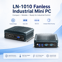 Computadora de Control sin Ventilador, Doble LAN, 2 COM, USB, Audio HD, VGA para Integración con Dispositivos PLC, Compatible con Windows y Linux, PC Industrial sin Ventilador