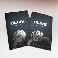 Personalización de regalo de lujo negro gracias tarjeta recibo sobre impresión sobre de papel kraft negro