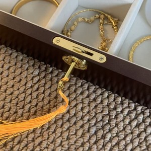 Solid Wood Double Layer Lockable Jewelry <b>Box</b> 25x18.8x9.5cm With Compartments For Storage - Product Image 3