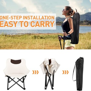 เก้าอี้พับกลางแจ้งทรงกลมขนาดใหญ่ เก้าอี้สวนพับได้สไตล์จีน เก้าอี้สำหรับตั้งแคมป์ปิกนิกตกปลา - Product Image 4