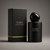 Flacon de parfum personnalisé 30 ml, emballage de flacon de parfum rond noir 50 ml, flacon de parfum de luxe OEM à étiquette privée, flacon de parfum vide 100 ml