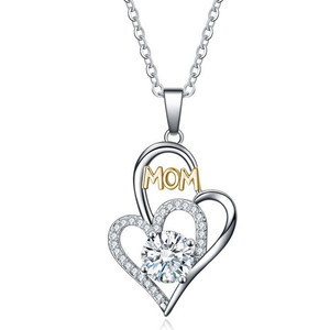 Factory Price Classic Zircon Mom <strong>Necklace</strong> Copper Pendant Heart <strong>Necklace</strong> 3A Zircon <strong>Mum</strong> <strong>Necklace</strong> for Mother's Day Gifts - Product Image 1