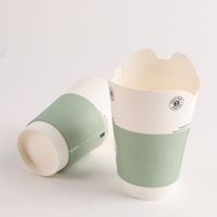 Aangepaste Logo Deksel Gratis Recyclebaar Elimineren Splash Pla Gecoate Enkele Dubbele Wand Warme Koude Drank Koffie Smile Vlinder Papieren Beker