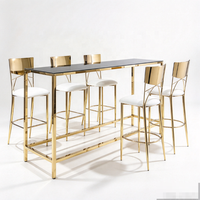 Table haute rectangulaire en acier inoxydable de 4 pieds de long, stand à cocktails pour événements de mariage