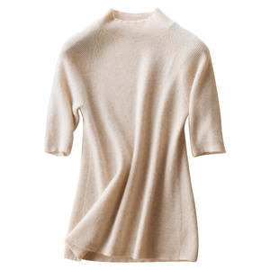 Maglione in Cashmere a mezza manica a mezza manica da <span class=keywords><strong>donna</strong></span> di alta qualità con collo alto di alta qualità - Product Image 5