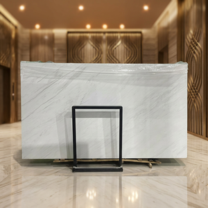 Dalle de marbre blanc naturel de luxe pour plan de travail de cuisine, panneau mural rétroéclairé intérieur, vasque de salle de bain - Product Image 1