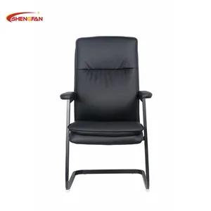 广东工厂制造办公会议室座椅高背蝴蝶结黑色真皮会议椅