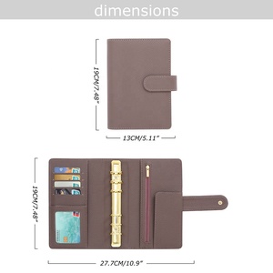 Yihe meilleure vente <span class=keywords><strong>43</strong></span> couleur A6 galet cuir budget reliure à anneaux avec fermeture éclair mouche feuille disponible comme couverture de Journal Portable - Product Image 4