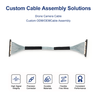 Câble coaxial micro personnalisé 0,3 mm de pas, 26 broches, 46AWG, pour caméra de drone, transmission de signal haute vitesse, OEM ODM