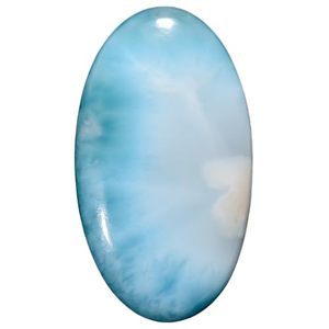 Piedra Preciosa de Larimar Ovalada Natural de 35X19X5 mm, 37.5+ Quilates, Pectolita para Joyería - Product Image 1