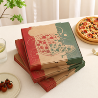 Boîtes à pizza jetables en kraft en gros d'usine, 7, 8, 9, 10, 12 pouces, emballages alimentaires à emporter en papier pour la cuisson, en stock