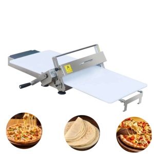 Laminoir à pâte manuel portable entièrement en acier inoxydable, équipement mobile de laminage et d'étalage de la pâte pour les boulangeries - Product Image 1