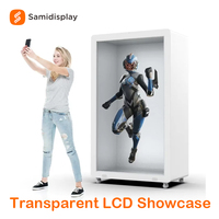 Caja LCD Transparente con Holograma 3D de 75 Pulgadas, con IA para Duplicación de Retratos, Cabina de Fotos AR