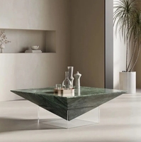 Table basse en marbre acrylique avec un luxe léger et une sensation haut de gamme, table basse de salon carrée moderne et simple