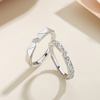Bijoux élégants Ensemble de bagues de couple en argent sterling 925 Bague de mariage populaire pour les couples de haute qualité
