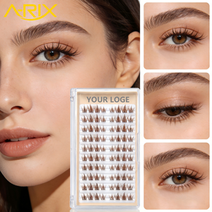 ขนตาปลอมแบบกลุ่มสีน้ำตาลเข้มยอดนิยม A-IX เทคโนโลยีนุ่มพิเศษ แบบแบ่งเป็นช่อ ขายส่ง พร้อมโลโก้ ขนตาปลอมแบบกลุ่มสีน้ำตาล - Product Image 2