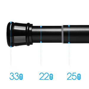 <strong>Curtain</strong> <strong>Pole</strong> No Drilling Extendible <strong>for</strong> Cupboards <strong>Door</strong> Windows Wardrobe Balcony Tension Rod 140-260CM Black Shower <strong>Curtain</strong> Rail - Product Image 2