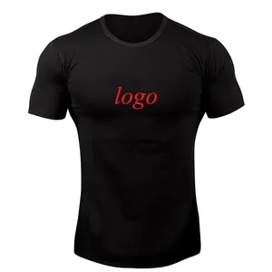 95% Baumwolle 5% Elasthan benutzer definierte Logo Fitness übergroße Fitness studio T-Shirt Fitness tragen Sport bekleidung schlichte Sport Männer T-Shirt