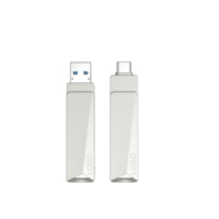 Clé USB 3.2 Gen1 haut de gamme en métal à double interface, nouvelle, 256 Go, avec logo personnalisé, cadeau d'entreprise