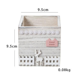 Boîte à fleurs artificielles en bois pour décoration de fête de noël plateau de Table boîte à fleurs sèches en bois - Product Image 3