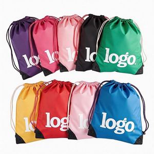Promotional Custom Logo Draw <b>String</b> <b>Bag</b> 210D Polyester Sport Backpack Drawstring Nylon Gym <b>Bags</b> - Product Image 1