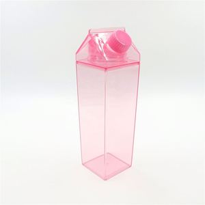 500Ml Plastic Milk Carton Case <b>Clear</b> Square Shape Drinkware Water Cups Drink Bottles - Product Image 6