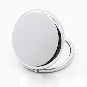 Miroir de poche rond double face en métal plaqué or, souvenir tendance, miroir compact de maquillage, logo personnalisé - Product Image 3