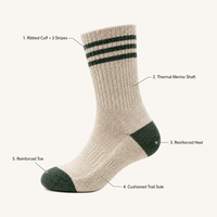 Chaussettes en laine mérinos personnalisées pour la randonnée, chaussettes thermiques rembourrées pour la montagne et les bottes de travail, commande en gros